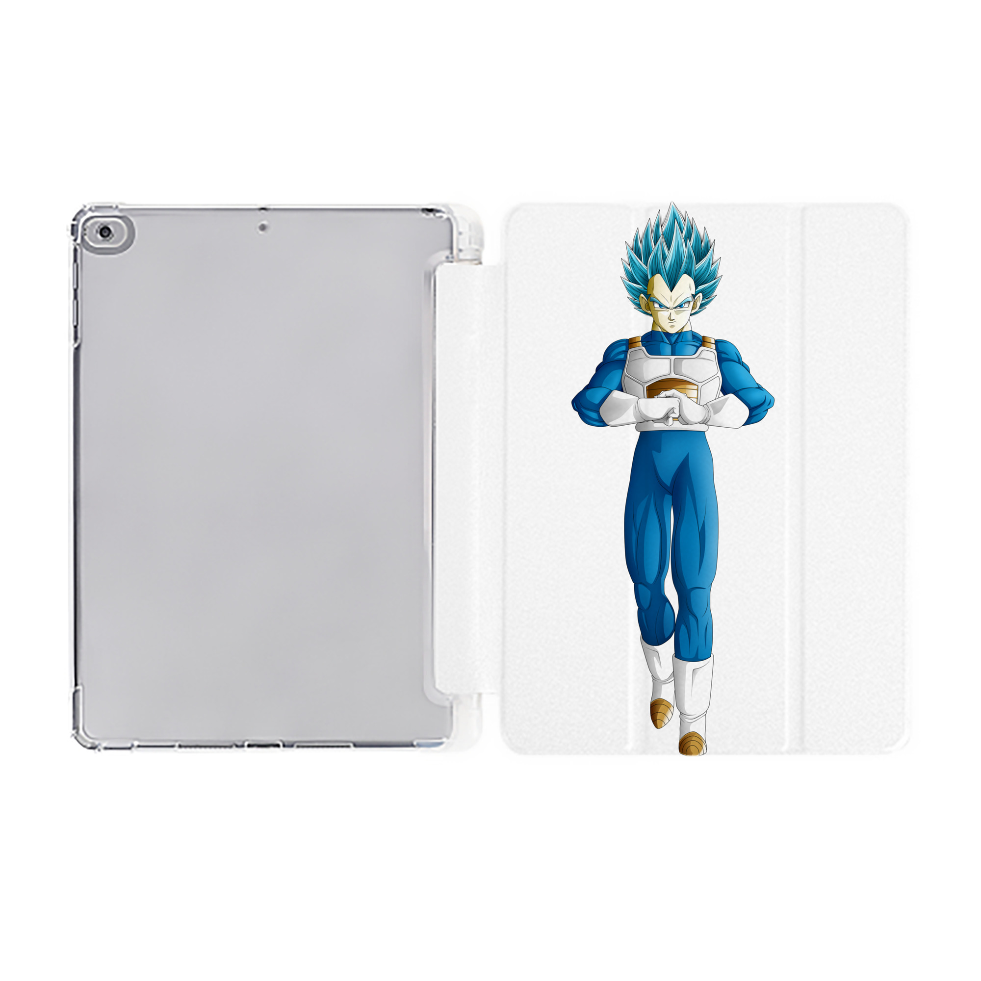 （画像用） ドラゴンボール ベジータ四世（Bejīta Yonsei）DRAGON BALL Vegeta IV IPad ケース ペン収納付き 三つ折りスタンド PUレザー×シリコン 対応機種9.5/10.5/10.9インチ
